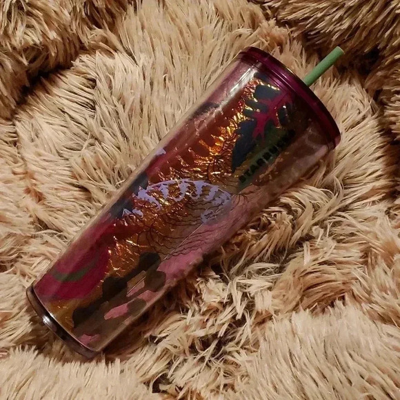 Starbucks 2022 Mushroom Foil Berry Woodland Purple Cold Cup Tumbler Vent… - Picture 3 of 5